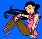 Dibujo Princesa ninja pintado por guajirita