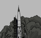 Dibujo Lanzamiento cohete pintado por hola