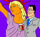 Dibujo Estados Unidos de América pintado por homero