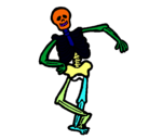 Dibujo Esqueleto contento pintado por andresfelipe