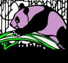 Dibujo Oso panda comiendo pintado por natalia