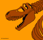 Dibujo Esqueleto tiranosaurio rex pintado por angelo