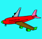 Dibujo Avión de pasajeros pintado por topollillo