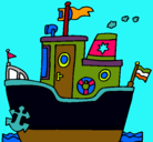 Dibujo Barco con ancla pintado por titanic