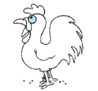 Dibujo Gallo de granja pintado por buho