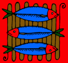 Dibujo Pescado a la brasa pintado por mateín