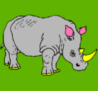 Dibujo Rinoceronte pintado por IAN
