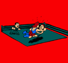 Dibujo Lucha en el ring pintado por PAU