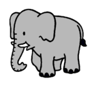 Dibujo Elefante bebe pintado por elefantito