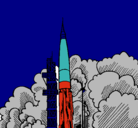 Dibujo Lanzamiento cohete pintado por samuel