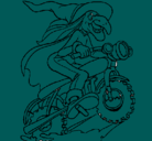 Dibujo Bruja en moto pintado por casitatenebrosa
