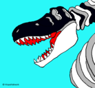 Dibujo Esqueleto tiranosaurio rex pintado por JOEL