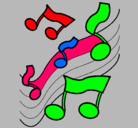 Dibujo Notas en la escala musical pintado por yetsemany