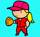 Dibujo Jugadora de béisbol pintado por cuaja