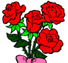Dibujo Ramo de rosas pintado por priscila