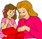 Dibujo Madre e hija pintado por mama