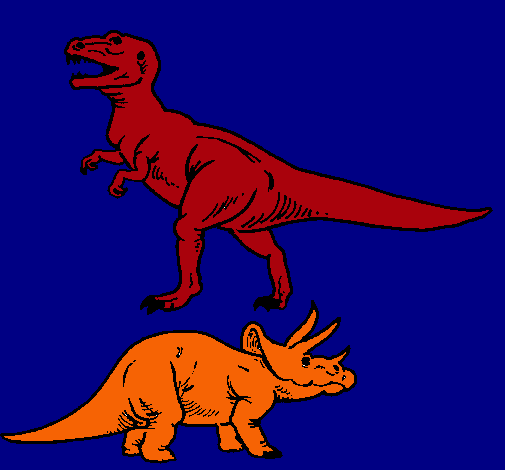 Triceratops y tiranosaurios rex