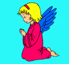 Dibujo Ángel orando pintado por emily