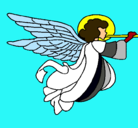 Dibujo Ángel con grandes alas pintado por orl
