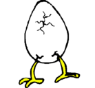 Dibujo Huevo con patas pintado por diana