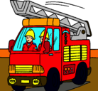 Dibujo Coche de Bomberos pintado por Ruben