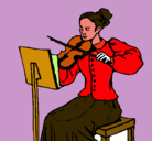 Dibujo Dama violinista pintado por ESTEBAN