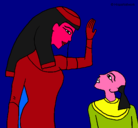 Dibujo Madre e hijo egipcios pintado por ANA
