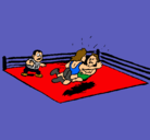 Dibujo Lucha en el ring pintado por bladimir