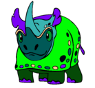 Dibujo Rinoceronte pintado por dayana