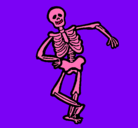 Dibujo Esqueleto contento pintado por calabaza