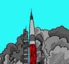 Dibujo Lanzamiento cohete pintado por manuel