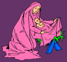 Dibujo Nacimiento del niño Jesús pintado por estrella