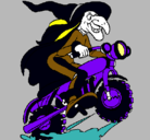 Dibujo Bruja en moto pintado por WEYRY