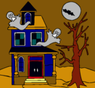 Dibujo Casa fantansma pintado por fernando