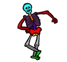 Dibujo Esqueleto contento pintado por LEONARDO