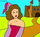 Dibujo Princesa y castillo pintado por magui