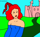 Dibujo Princesa y castillo pintado por melvin
