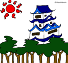 Dibujo Casa japonesa pintado por castillo japone