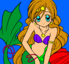 Dibujo Sirena pintado por constanza 