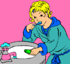 Dibujo Niño lavándose los dientes pintado por ruva