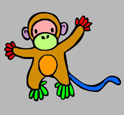 Dibujo Mono pintado por aroa