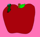 Dibujo Gusano en la fruta pintado por ruth