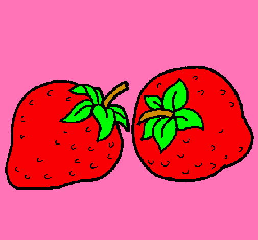 Dibujo fresas pintado por junior