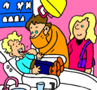 Dibujo Niño en el dentista pintado por carlota 