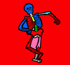 Dibujo Esqueleto contento pintado por pepe