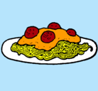 Dibujo Espaguetis con carne pintado por Missdianitalulu