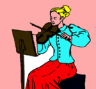Dibujo Dama violinista pintado por marisol reyes