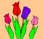 Dibujo Tulipanes pintado por flores