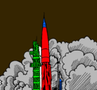 Dibujo Lanzamiento cohete pintado por facundo