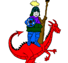 Dibujo Caballero San Jorge y el dragon pintado por EGOITZ
